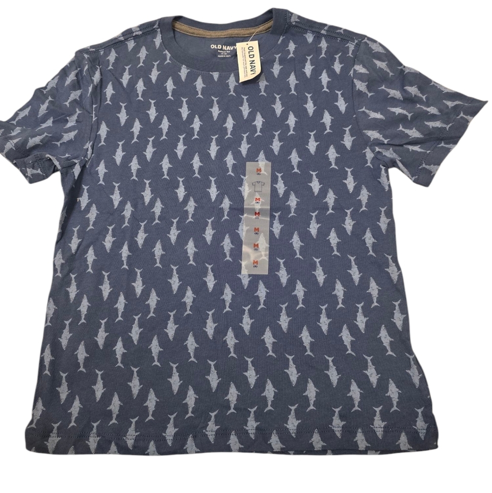 Old Navy Blue Shark Print T-Shirt